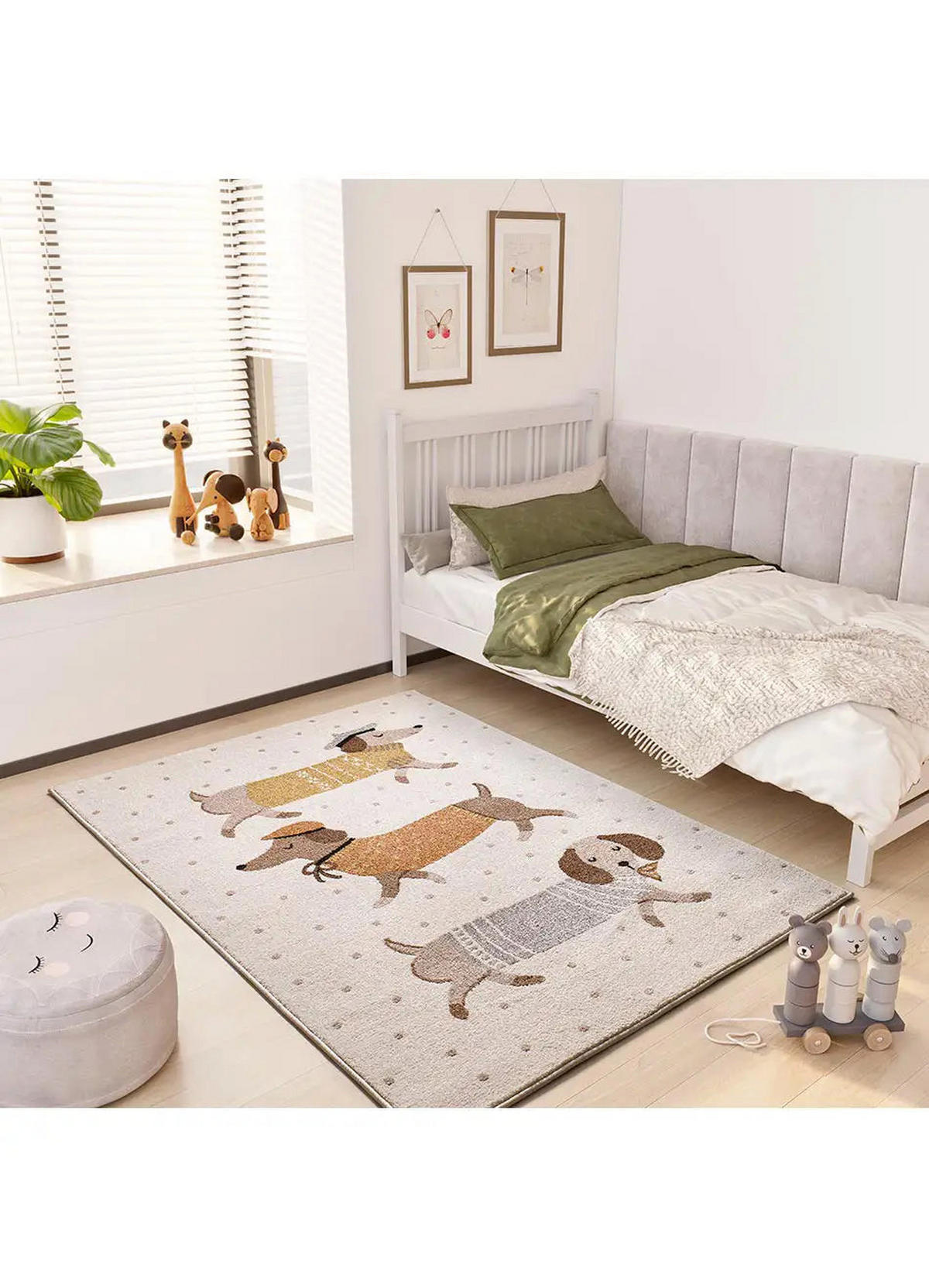 KINDERTEPPICH Weiß Beats 120/170 cm - Multicolor/Weiß, Naturmaterialien/Textil (120/170cm) - Atticgo