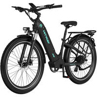 E-BIKE Cityrad BK16 Pedelec 26 *3,0 Zoll, mit 48V18Ah Akku bis zu 120km - Schwarz, Metall (27cm) - HITWAY