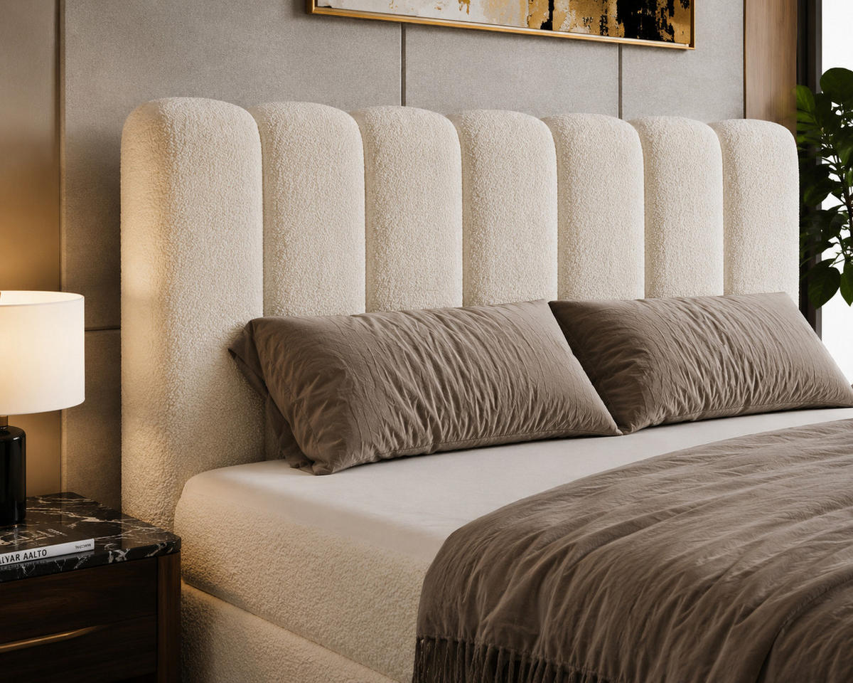 BOXBETT Nola mit Topper 180x200 Braun - Braun, Textil (180/200cm)