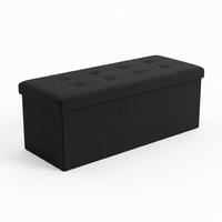 HOCKER mit Stauraum 110/38/38 cm - Schwarz, Textil (38/38/110cm) - SCENA LIVING