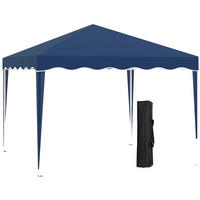FALTPAVILLON, Braun, Stahl, Oxford-Gewebe - Blau, Metall (295/257/295cm) - Outsunny