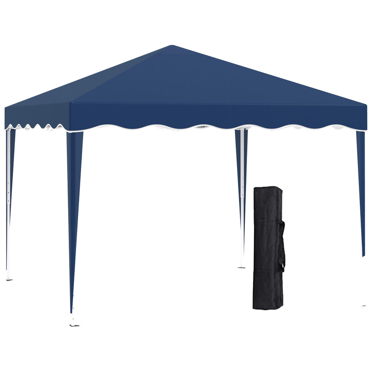 FALTPAVILLON, Braun, Stahl, Oxford-Gewebe - Blau, Metall (295/257/295cm) - Outsunny