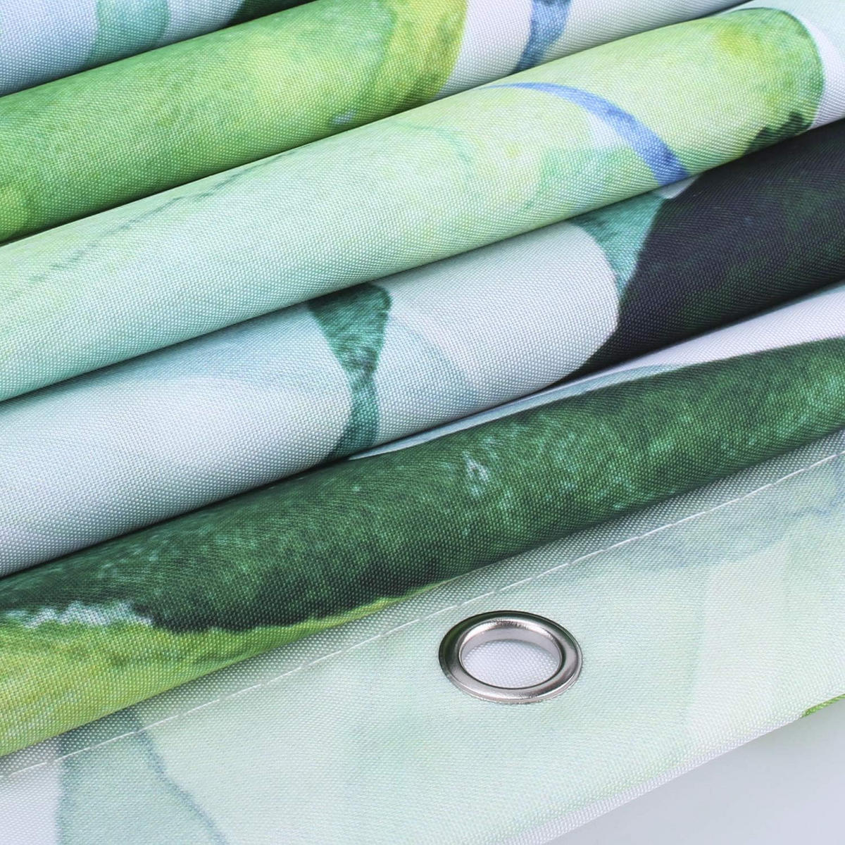 DUSCHVORHANG Dschungel tropisch originell schimmelresistent Grün Stoff mit Haken 180 x 200 cm - Grün, Textil (180/200cm) - MCBOSON