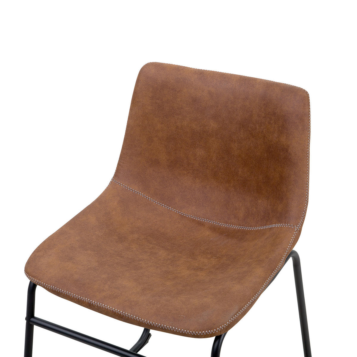 ESSZIMMERSTUHL 2er-Set Polsterbezug Braun Batavia - Braun, Textil/Metall (45/74/44cm) - Beliani