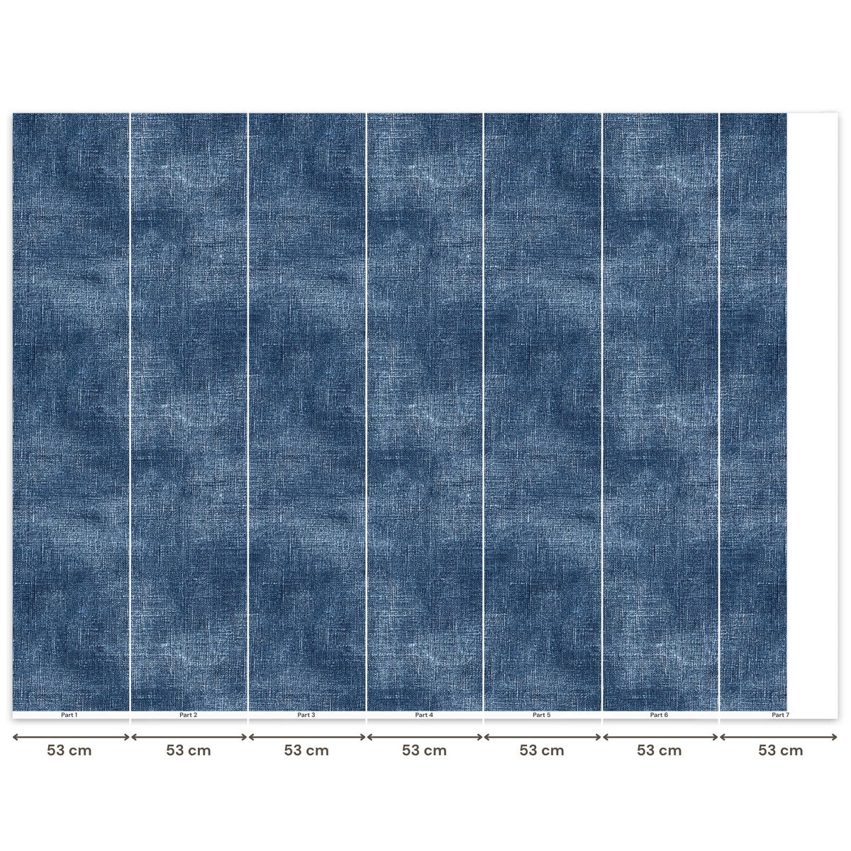 TAPETE - Leinen - Textur - Muster - Denim - Rustikal - 350x300 cm - Blau, Papier (350/300cm) - OnlyWow