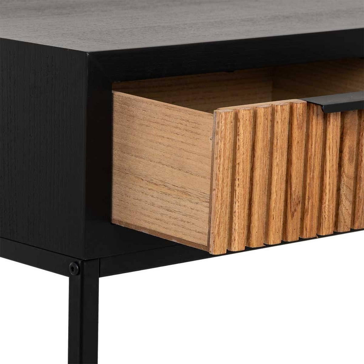 KONSOLENTISCH aus Metall und Holz, 80x42x79cm - Braun, Holz (42/80/79cm) - Wanderlust