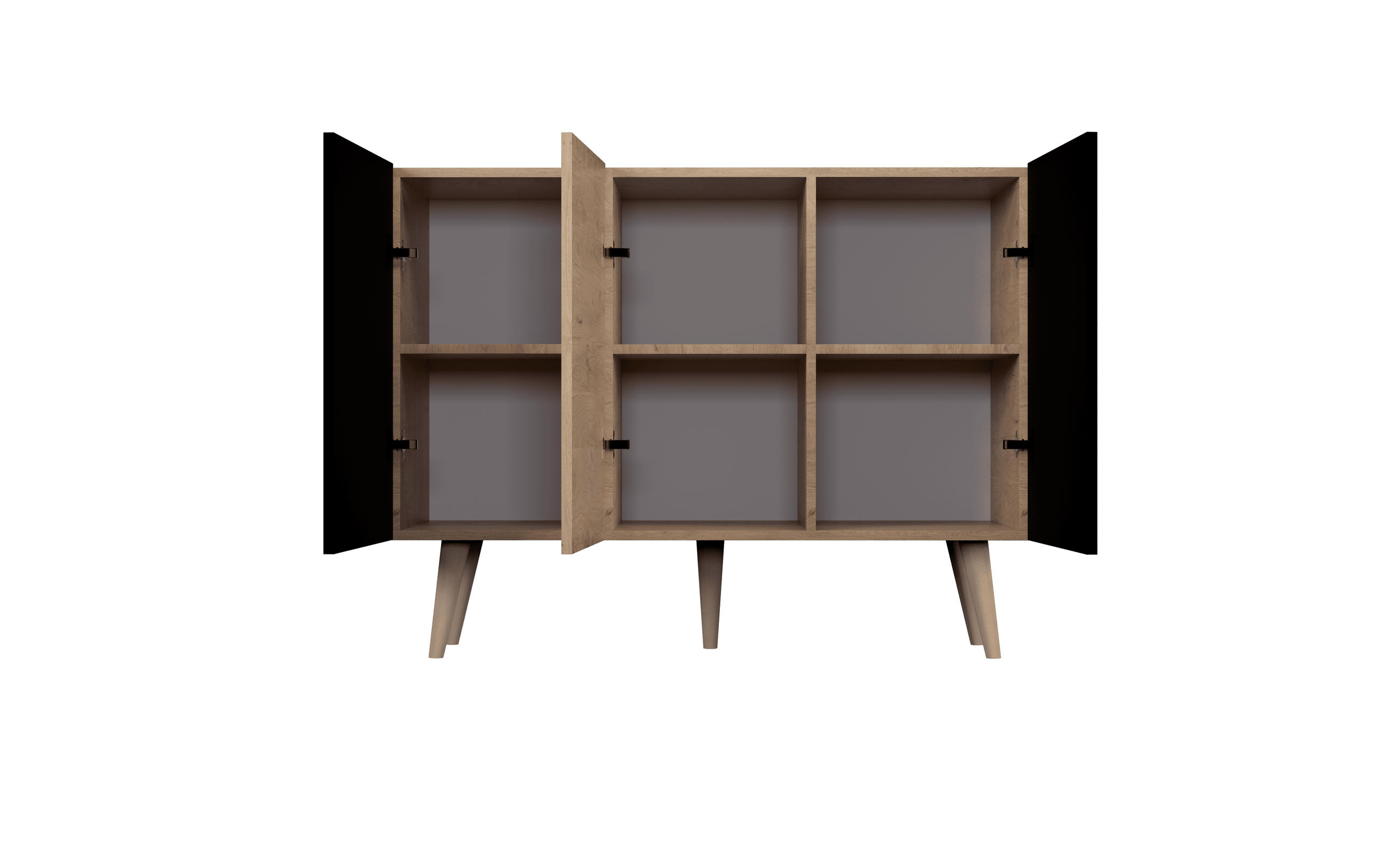 Thumbnail - Raumhirsch Furniture Kommode, Schwarz, Natur, Holzwerkstoff, 40x96x120 cm, Wohnzimmer, Kommoden & Sideboards, Kommoden