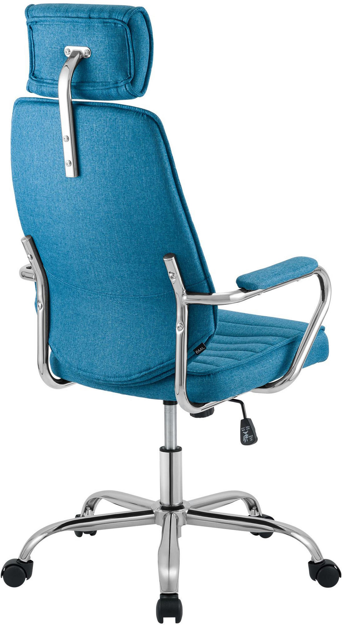 CHEFSESSEL Stoff Blau - Chromfarben/Blau, Textil/Metall (60/117/67cm) - CLP