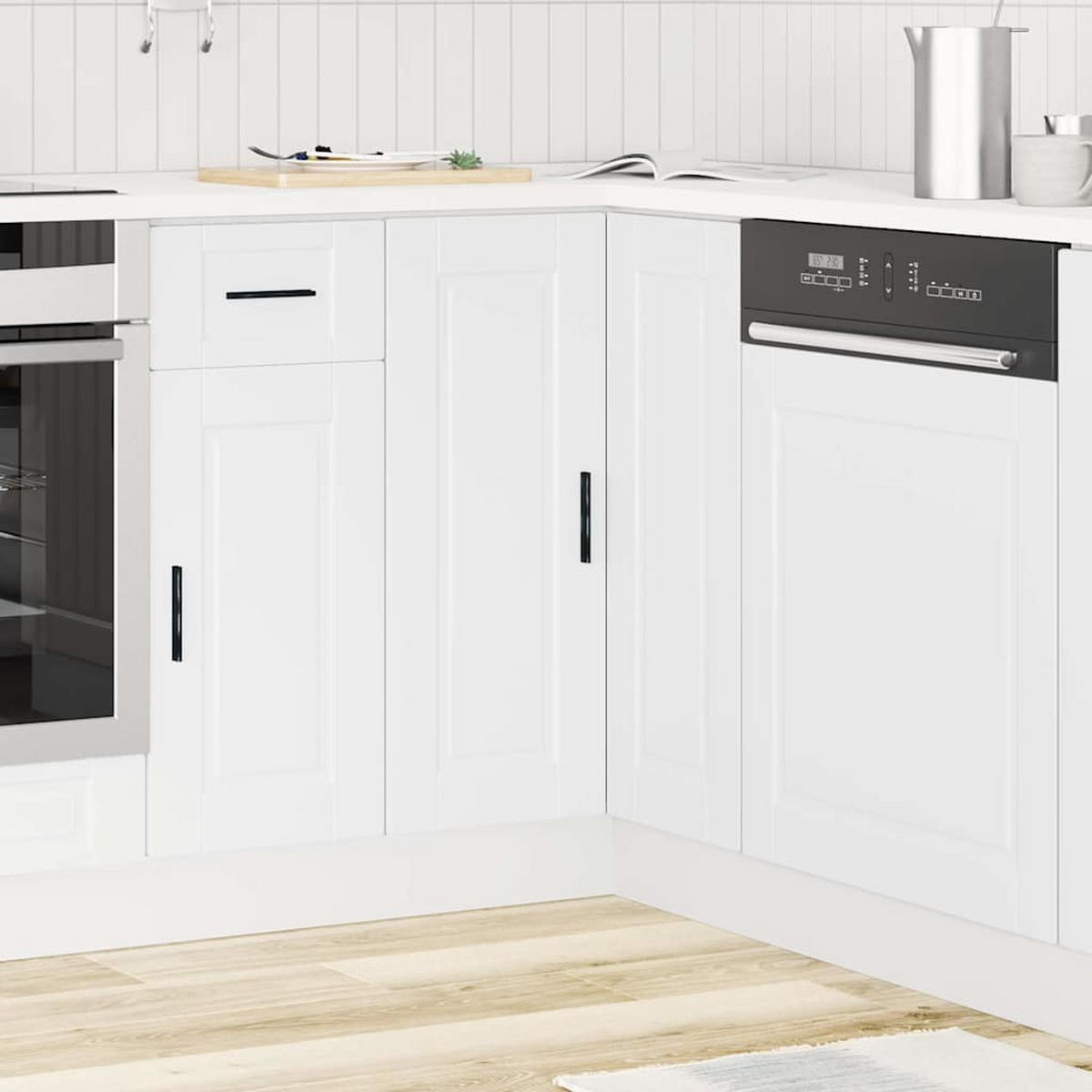 KÜCHEN-ECKUNTERSCHRANK Porto Weiss Holzwerkstoff - Weiß, Holzwerkstoff (75.5/81.5/75.5cm) - vidaXL