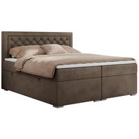 BOXBETT JASIR 120/200 - Braun Velvet - H3 - Braun, Holz/Textil (120/200cm) - MKS