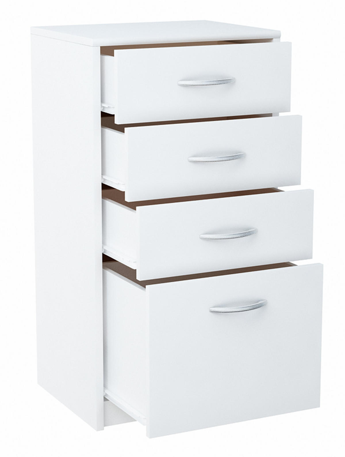 KOMMODE mit 4 Schubladen Weiß 45/35/85 cm - Weiß, Holzwerkstoff (45/85/35cm) - Matkam Möbel