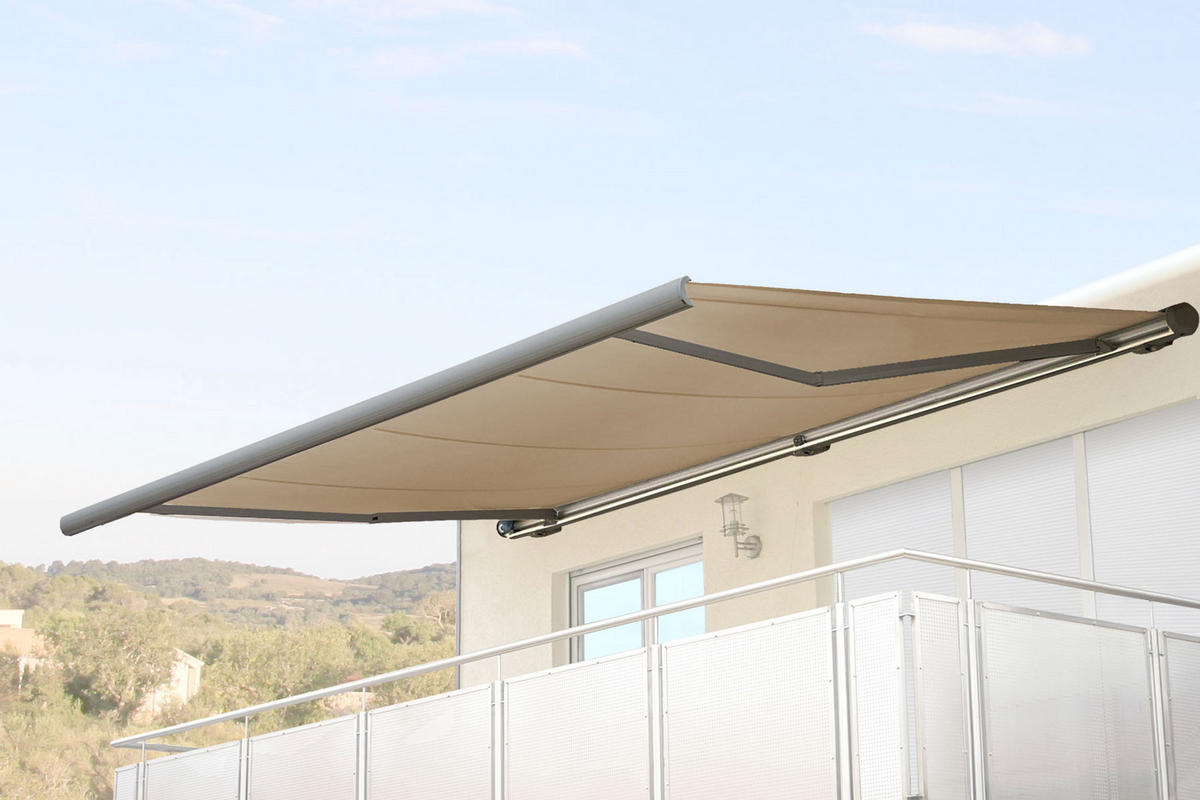 ELEKTRISCHE KASSETTENMARKISE Cremeweiß, Grau - Weiß/Grau, Textil (400/23/300cm) - MCW