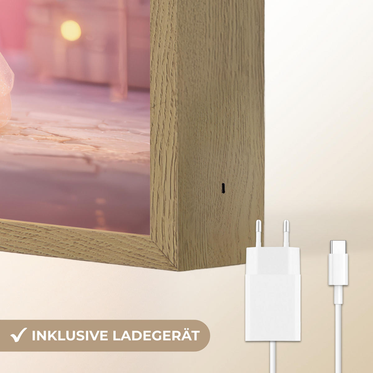 NÁSTĚNNÁ LAMPA S AKUMULÁTOREM Princezna - Růžová - Zámek 60x90 cm - růžová, kompozitní dřevo (60/90/8cm) - OnlyWow