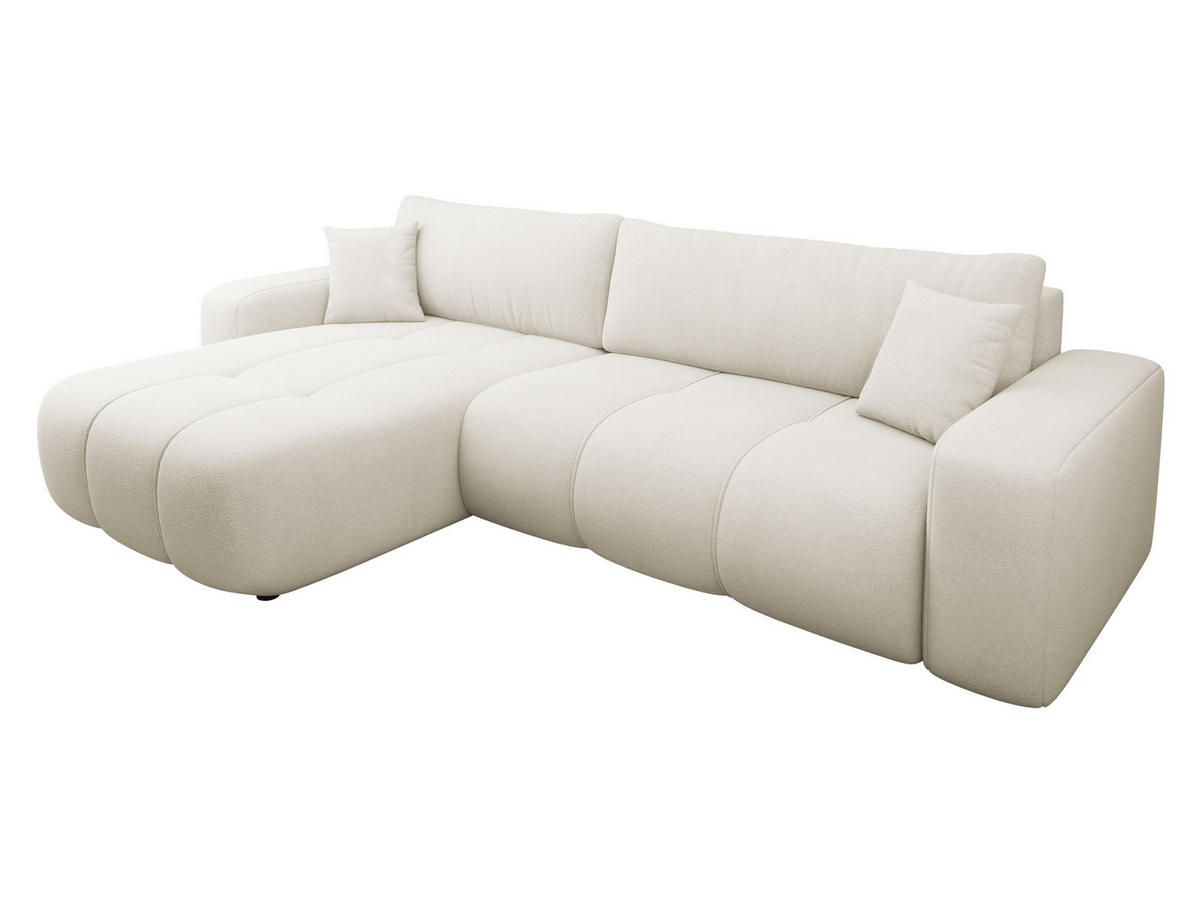 ECKSOFA Furyn Maxi - Creme/Schwarz, Holz/Kunststoff (274/145cm) - MIRJAN24