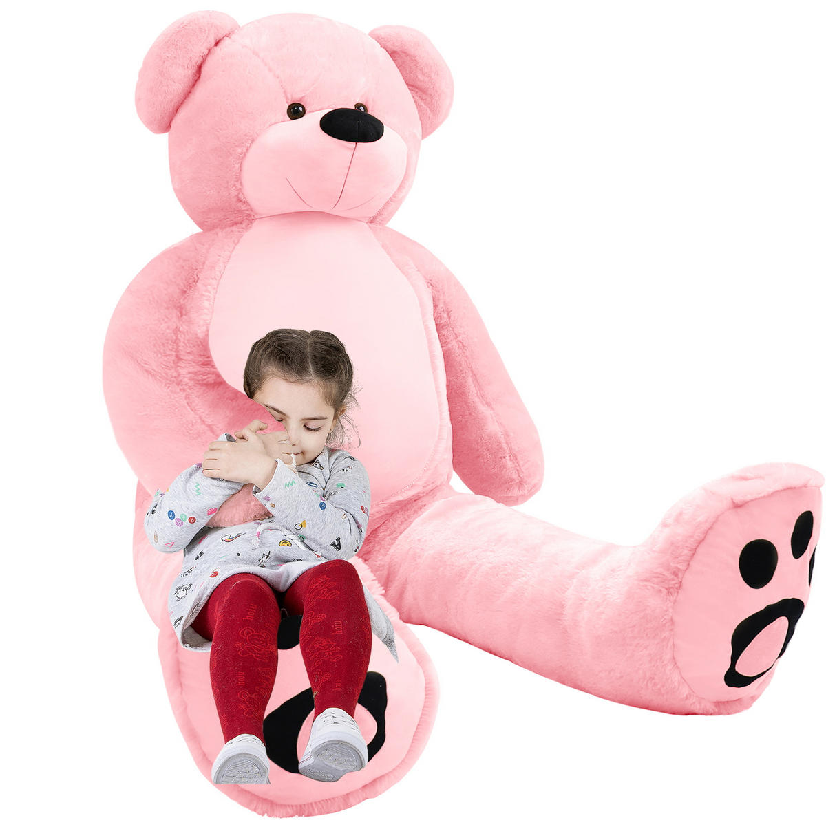 PLÜSCHTIER Riesen Teddy XXL Rosa 183cm - Pink, Textil (60/50cm) - Vercart