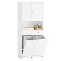 BADEZIMMERSCHRANK Weiß 78x38x181cm - Weiß, Holzwerkstoff (78/181/38cm) - SoBuy