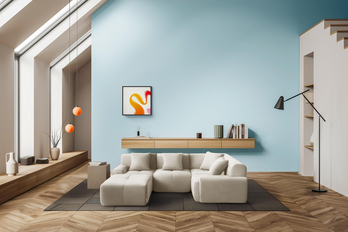 ECKSOFA Chenille Elfenbeinweiß - Creme, Textil (260/190cm) - MILYsofa