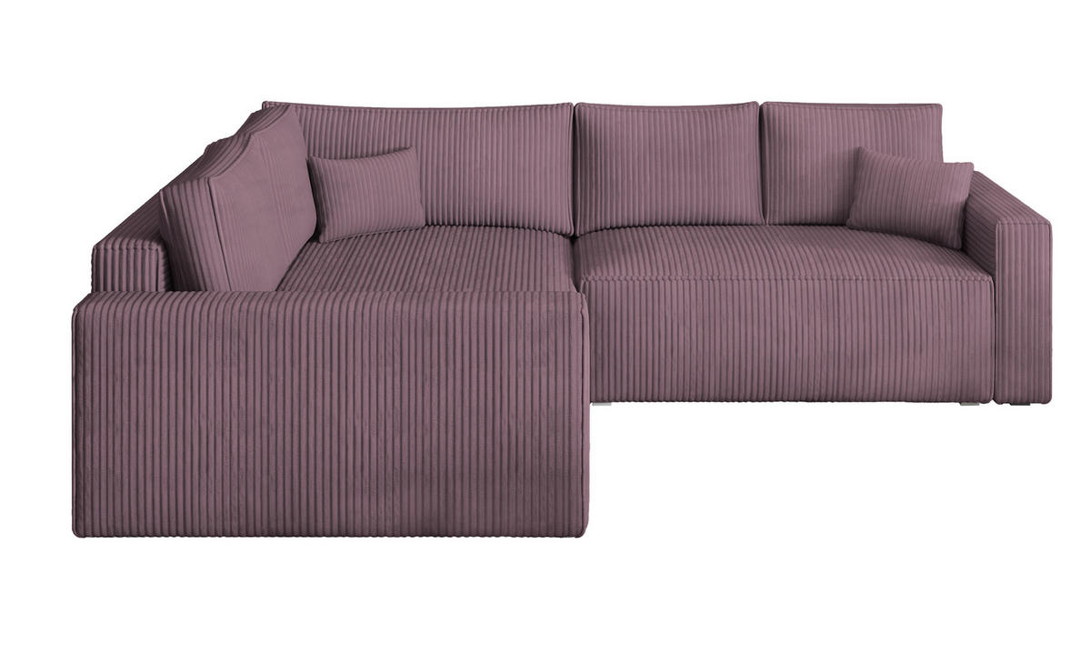 ROHOVÁ SEDAČKA ERONIS šeříková - šedá/šeříková, dřevo/textil (265/194cm) - MASSENO