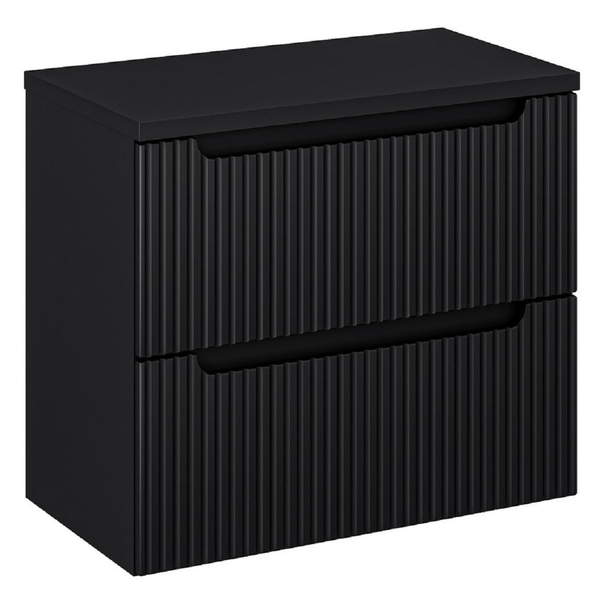 Milaros Markt Waschtischunterschrank Schwarz 80x57x40 cm
