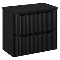 WASCHTISCHUNTERSCHRANK 80 cm 2Teile - Nova Black N BM122 in Schwarz/Matt - Schwarz, Holz (80/57/40cm)