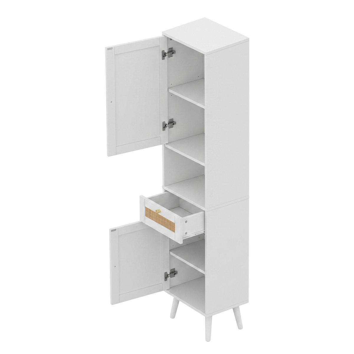HOCHSCHRANK 40/30/166 cm Weiß mit 1 Schubladen - Weiß, Holz/Holzwerkstoff (30/166/40cm) - Oxeza