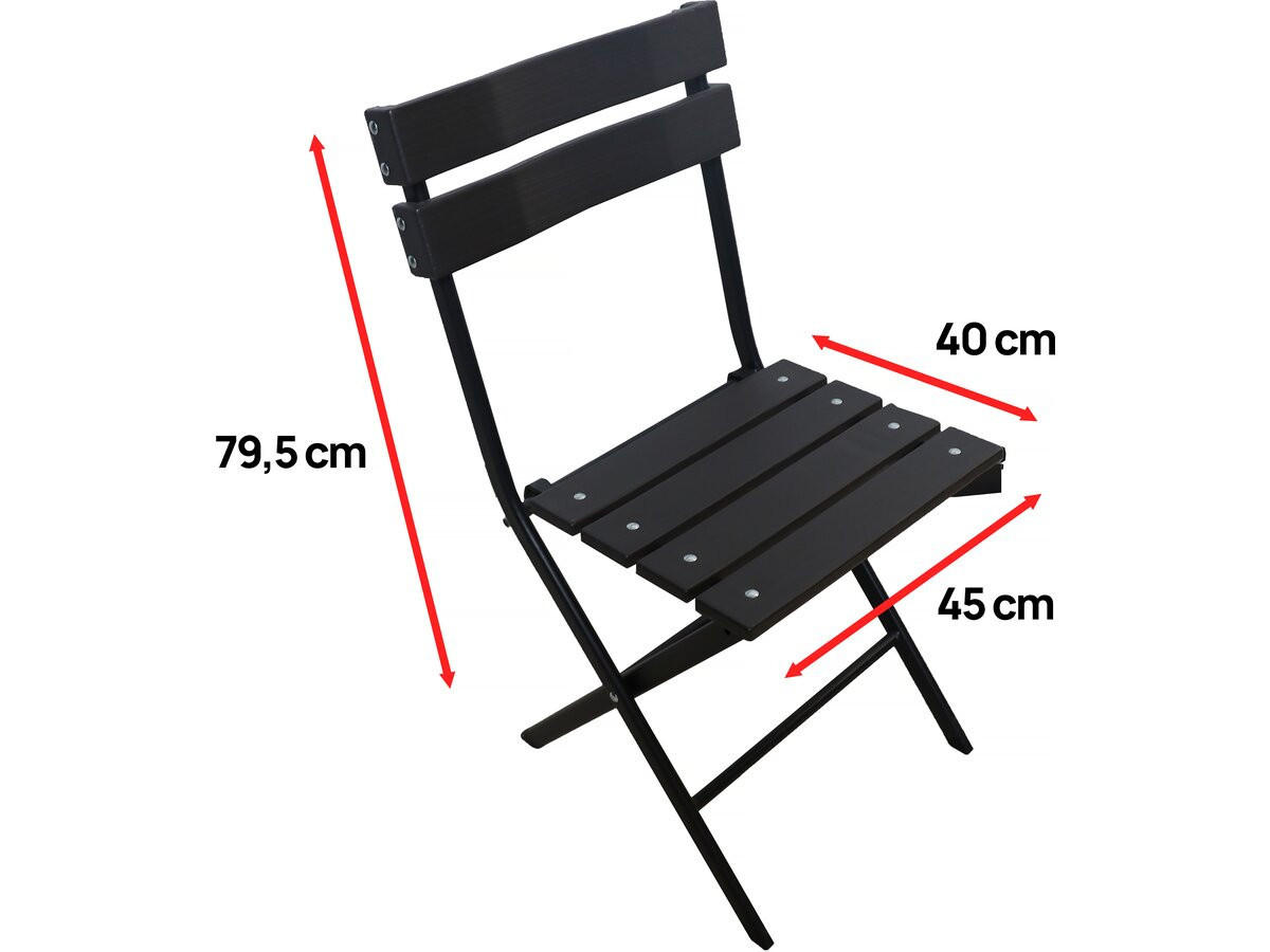 GARTENSTUHL tenerife Schwarz - Schwarz, Kunststoff (40/79/45cm) - Habitat Garten
