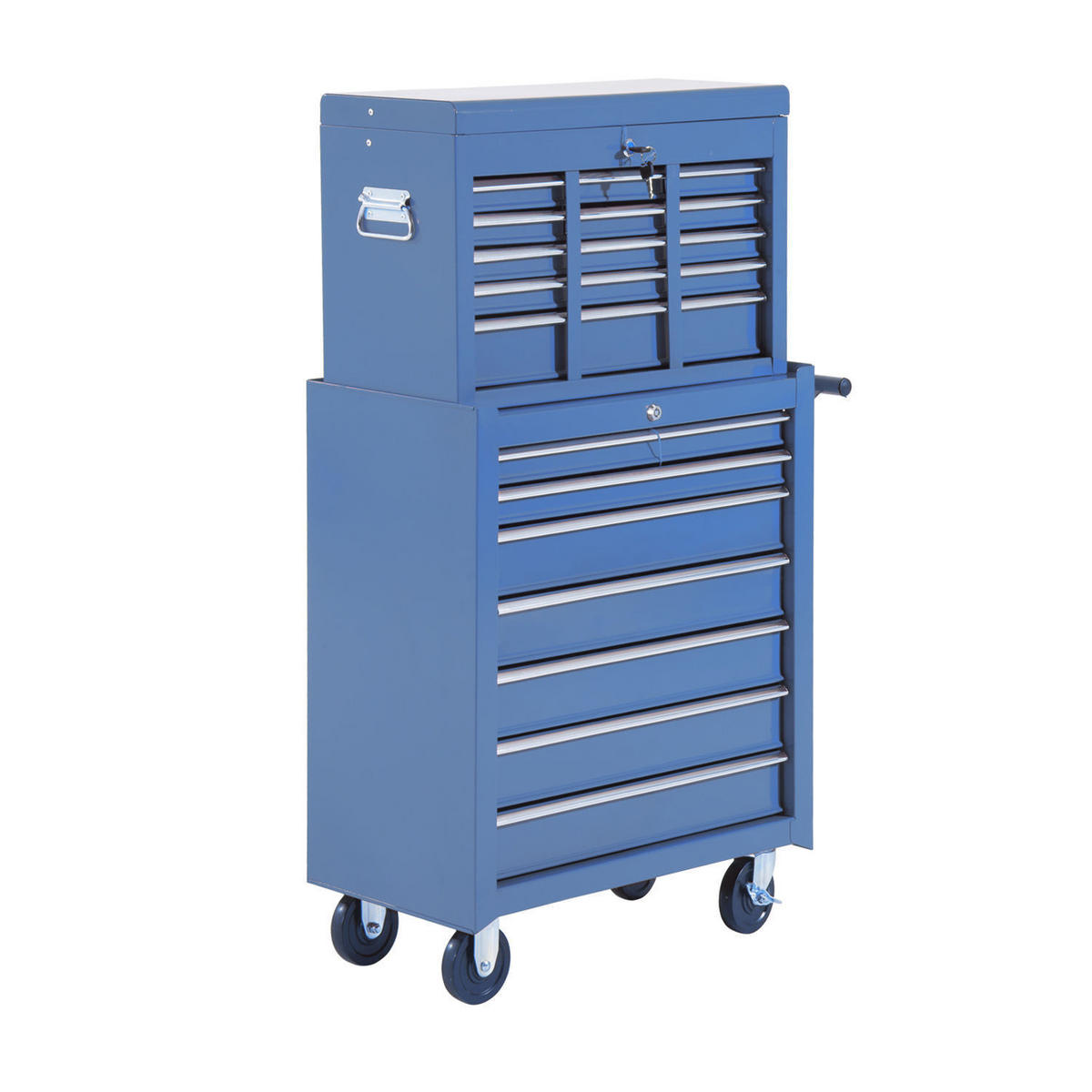 WERKSTATTWAGEN DE-10560 16 Schubladen abschließbar Blau - Blau, Metall (33/113/61.5cm) - ComfortXL