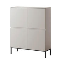 HIGHBOARD Bemmi béžová 100 cm - černá/béžová, kov/kompozitní dřevo (100/118/35cm) - Selsey