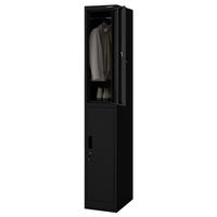 UMKLEIDESCHRANK Spind IGOR 2 Abteile 185x31,7x45cm Schwarz - Schwarz, Metall (31.7/185/45cm) - Jan Nowak