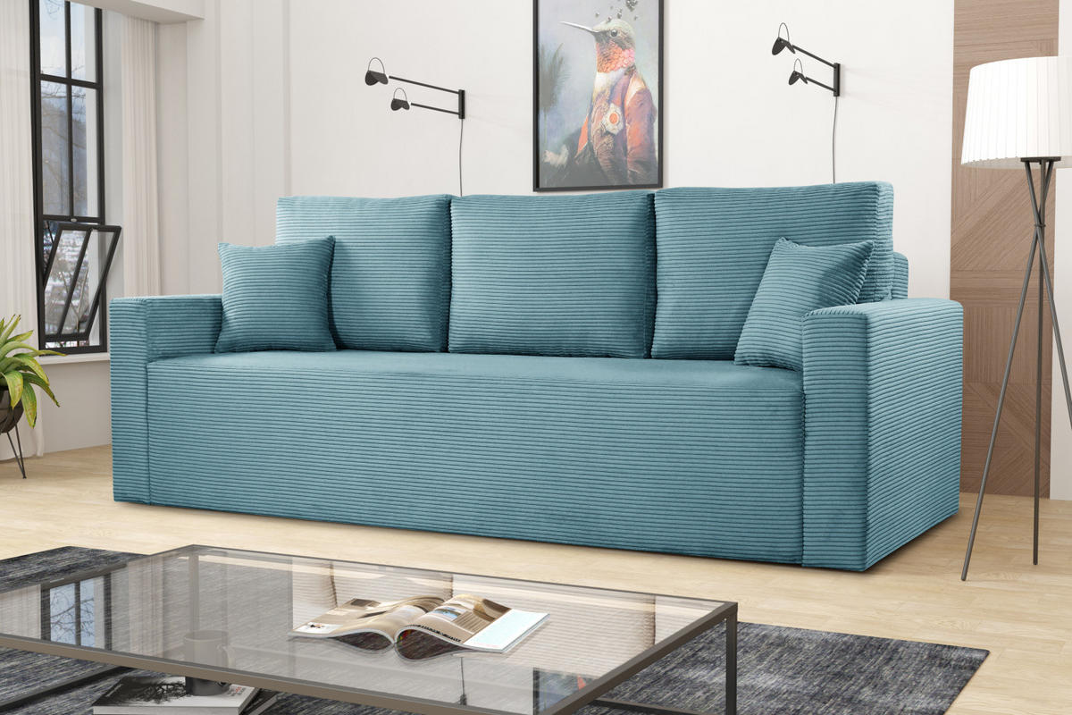 SCHLAFSOFA ZOOM Mit Bettkasten Stoff Zoom Hellblau - Hellblau, Holz/Textil (227/90/92cm) - Kaiser Möbel
