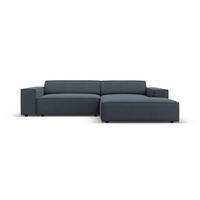 MODULARES-ECKSOFA rechts Jodie aus strukturiertem Stoff blau 3 Sitzplätze - Blau, Textil (166/224cm) - Micadoni