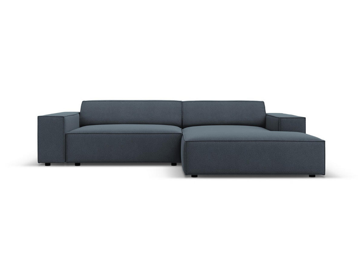 MODULARES-ECKSOFA rechts Jodie aus strukturiertem Stoff blau 3 Sitzplätze - Blau, Textil (166/224cm) - Micadoni