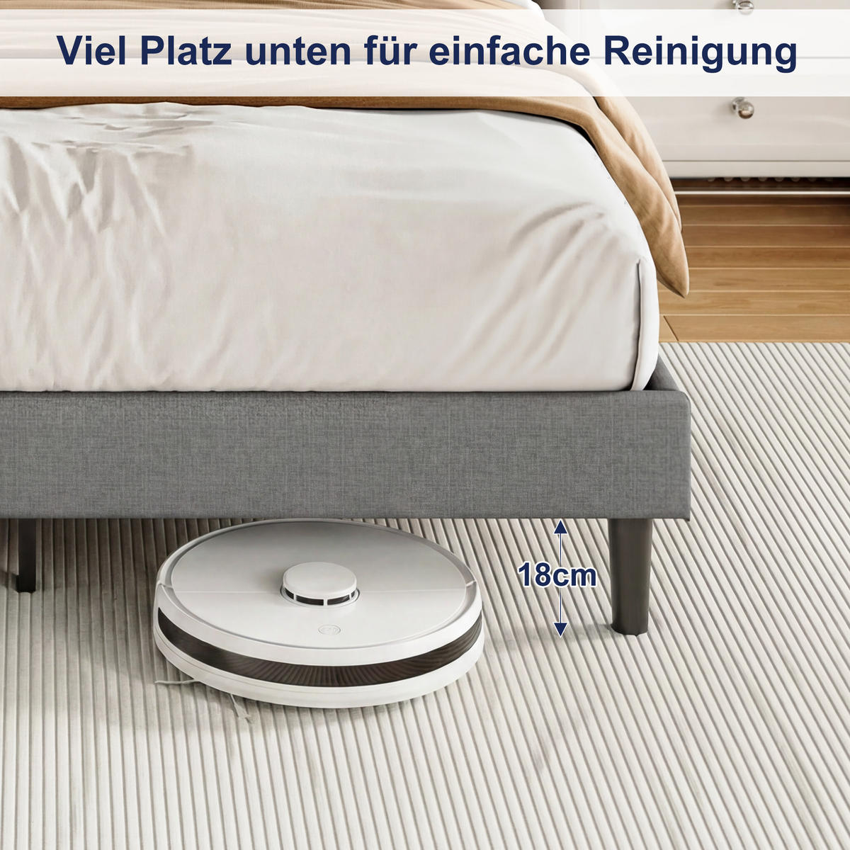 POLSTERBETT 160x200 cm mit LED & USB, Lattenrost, Grau - Grau, Metall (160/200cm)