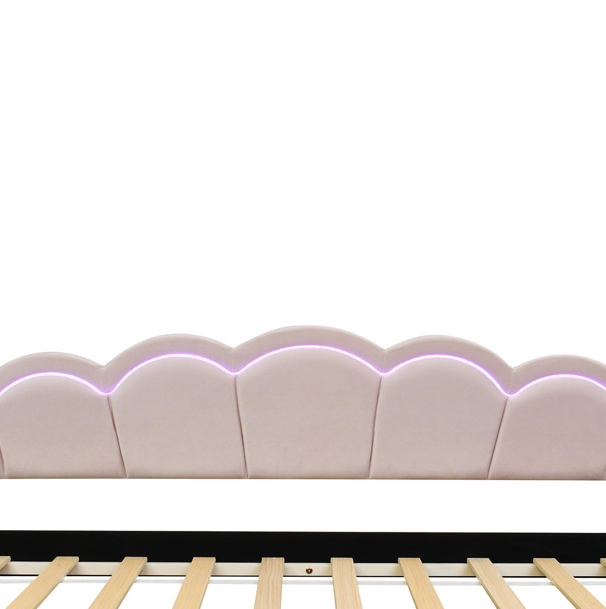 BETT 90/200 cm Rosa aus Samt mit Bett und LED-Beleuchtung - Rosa, Textil (90/200cm) - OKMYHOME