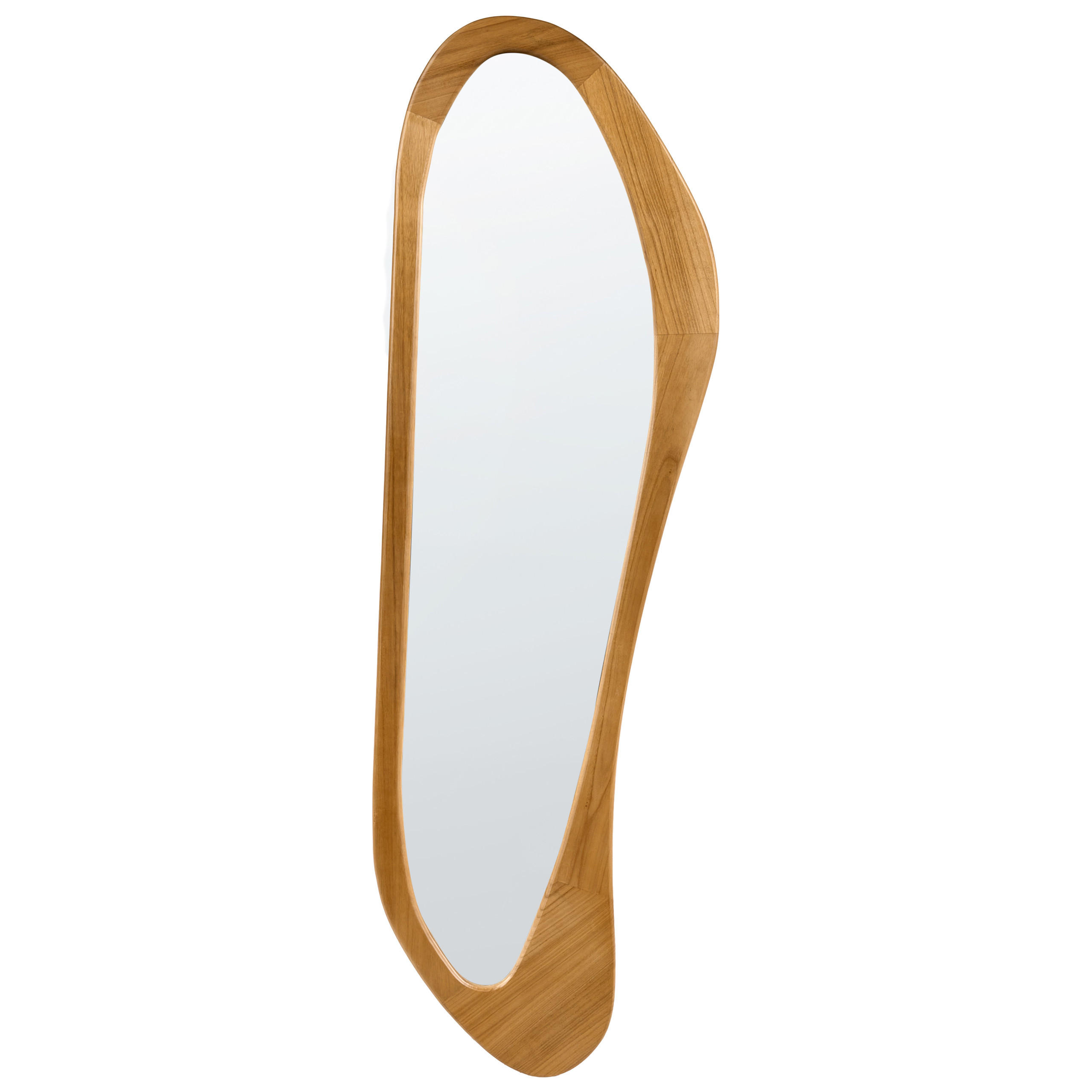 Beliani Wandspiegel Hellbraun, Braun 50x160x3 cm