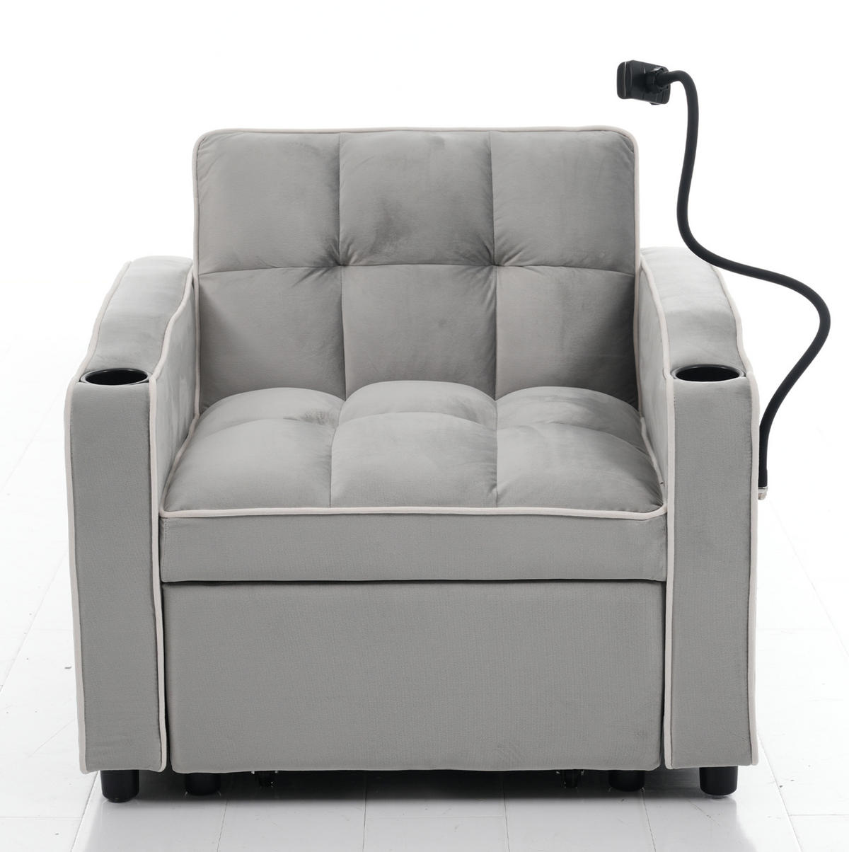 SCHLAFSESSEL mit Liegefläche 83/167 cm – 3-stufig verstellbar, platzsparend - Weiß, Kunststoff (83/76/167cm) - BEAOK
