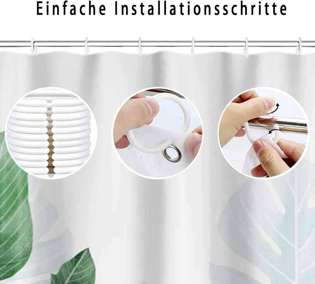 DUSCHVORHANG Polyester wasserdicht mit Blumen pflanzlich - Braun, Textil (180/180cm) - MCBOSON