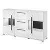 SIDEBOARD TULLIA 180/103/39 cm mit 3 Schubladen und 2 Türen Weiß - Weiß, Holzwerkstoff (180/103/39cm) - MASSENO