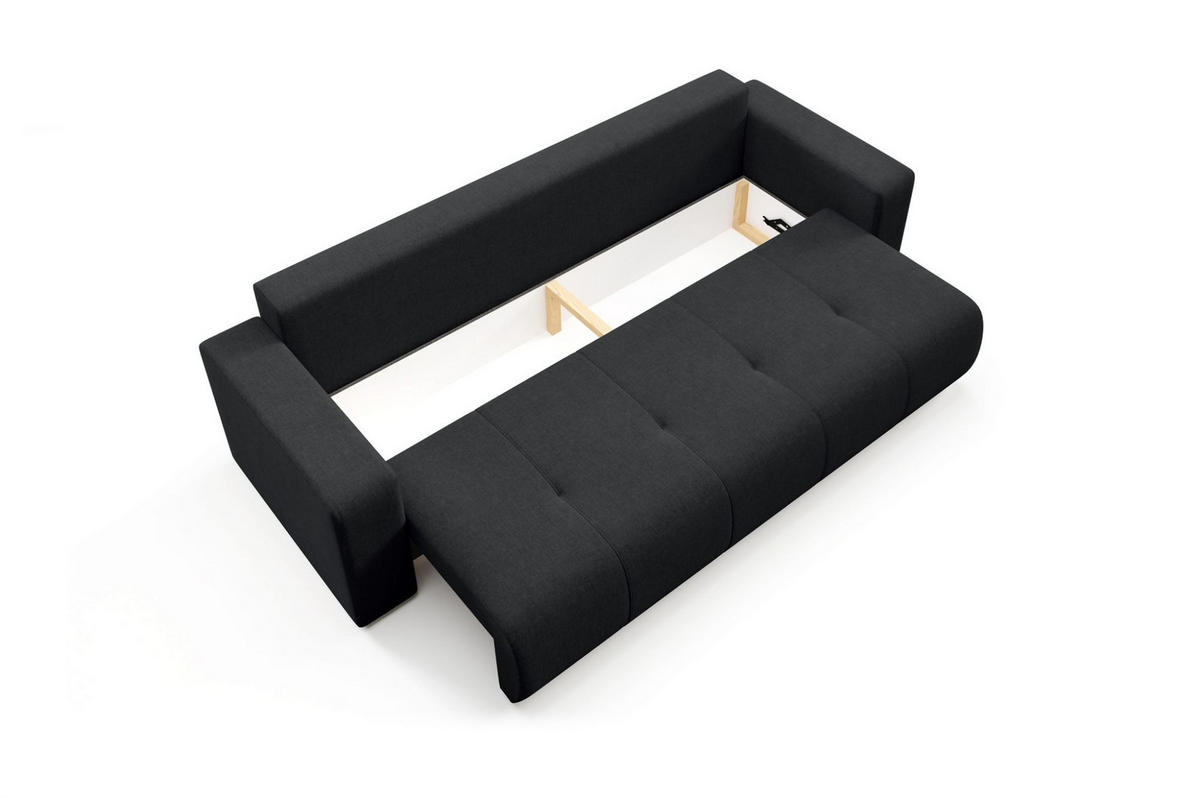 SCHLAFSOFA Augusto - Schwarz, Holzwerkstoff/Textil (244/82/102cm) - Fun Möbel