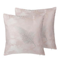 DEKOKISSEN 2er-Set Rosa 45/45 cm Silene - Pink, Textil (45/45cm) - Beliani