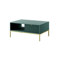 GRÜNER Moderner Geriffelter Couchtisch KIOTO Ł2SZ (Gold Gestell, Vollauszug) - Kaschmir/Goldfarben, Holz/Holzwerkstoff (68/104/46cm) - Ravio