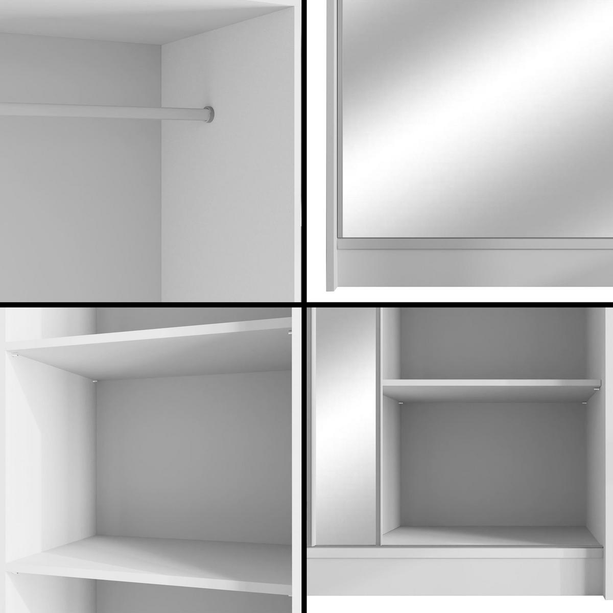 KLEIDERSCHRANK AMOHA - 120 cm - Weiß - Weiß, Holzwerkstoff (120/215/61cm) - ALTDECOR