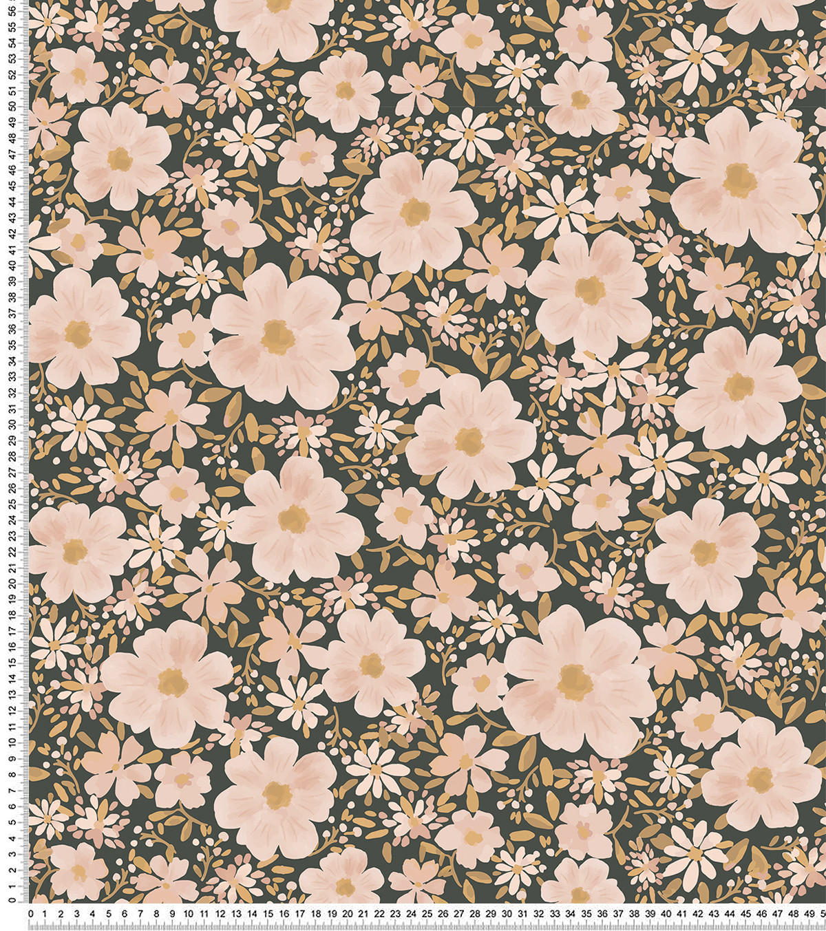 VLIESTAPETE Eleonore Blumen 50 cm x 10 m, schwarzer Hintergrund - Pink, Papier (50/1000cm) - Lilipinso