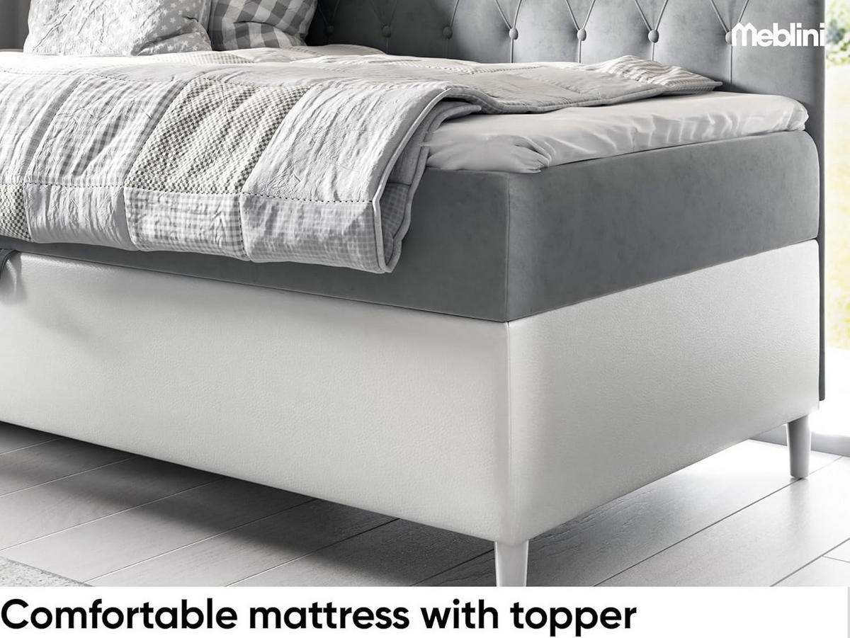 KINDERBETT FLIPPO 2 - Weiß/Grau, Holzwerkstoff (102/202cm) - Meblini