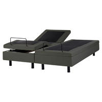 POLSTERBETT Verstellbar 160/200 cm Dunkelgrau Duke II - Dunkelgrau/Schwarz, Textil (160/200cm) - Beliani
