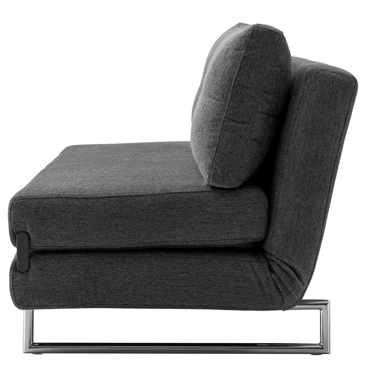 SCHLAFSOFA - Chromfarben/Anthrazit, Textil/Metall (150/85/88cm) - home24