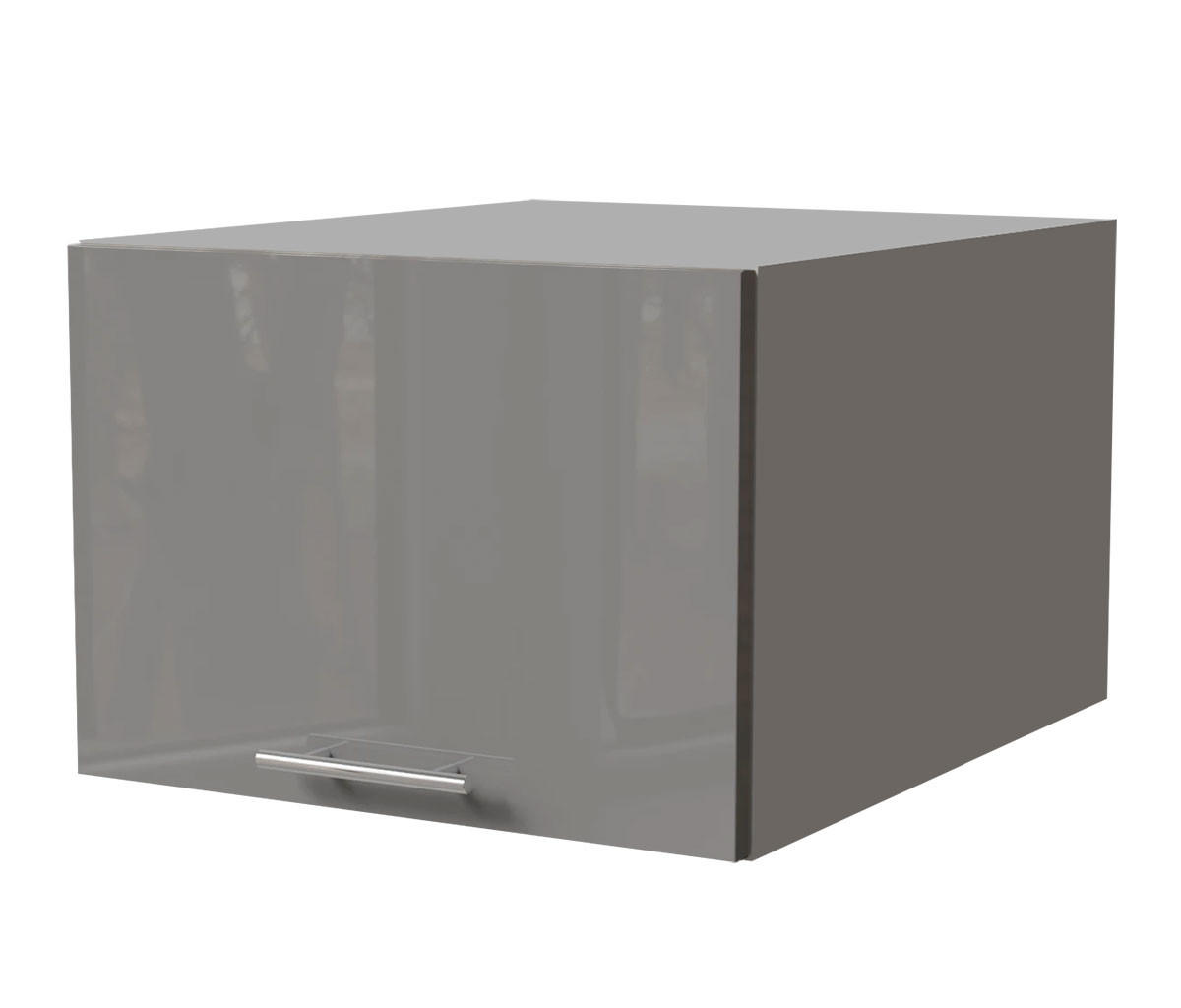 AUFSATZSCHRANK Essen W6B/50 Grau Hochglanz / Grau Matt 50 / 59 / 36cm - Grau, Holz/Holzwerkstoff (50/36/59cm) - Feldmann-Wohnen