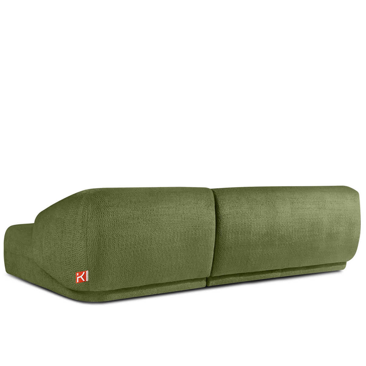ECKSOFA RECHTS VIRA, Oliv, Chenille - Schwarz/Olivgrün, Holz/Holzwerkstoff (300/160cm) - KONSIMO®