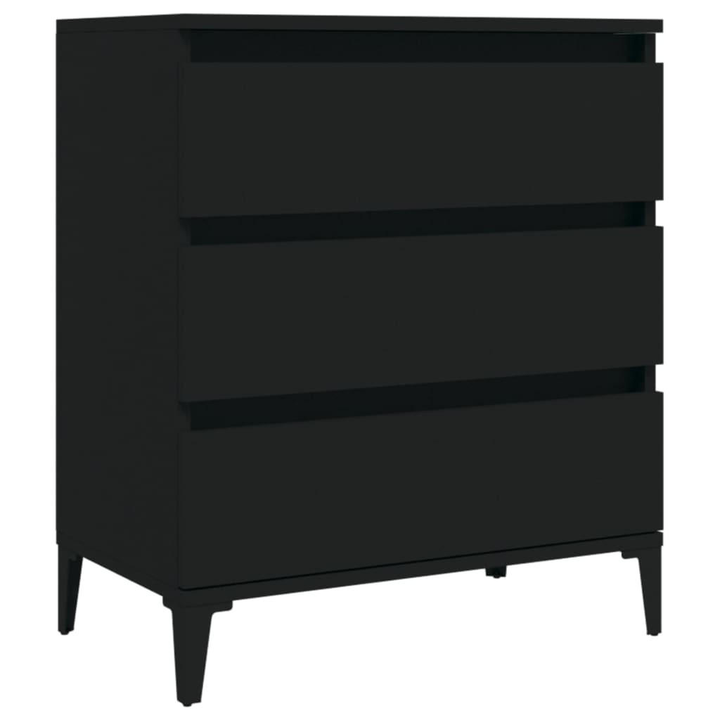 SIDEBOARD mit 3 Schubladen 60/35/70 cm aus Holzwerkstoff Schwarz - Schwarz, Holz (60/70/35cm) - vidaXL