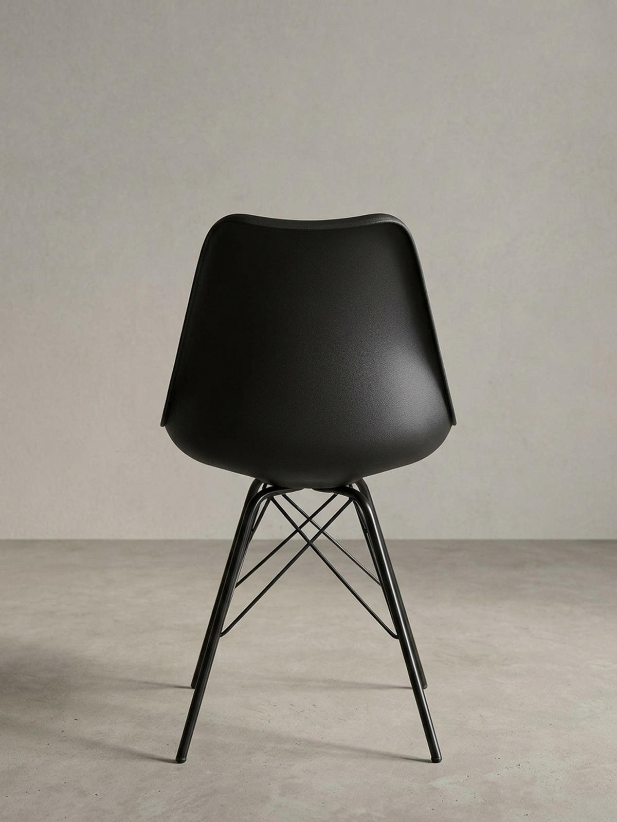 ESSZIMMERSTUHL 2er Set mit Metallgestell Skandinavisch gepolstert, Schwarz 58x48x86 cm - Schwarz, Kunststoff/Textil (58/86/48cm) - KADIMA DESIGN